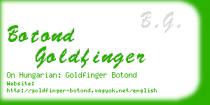 botond goldfinger business card